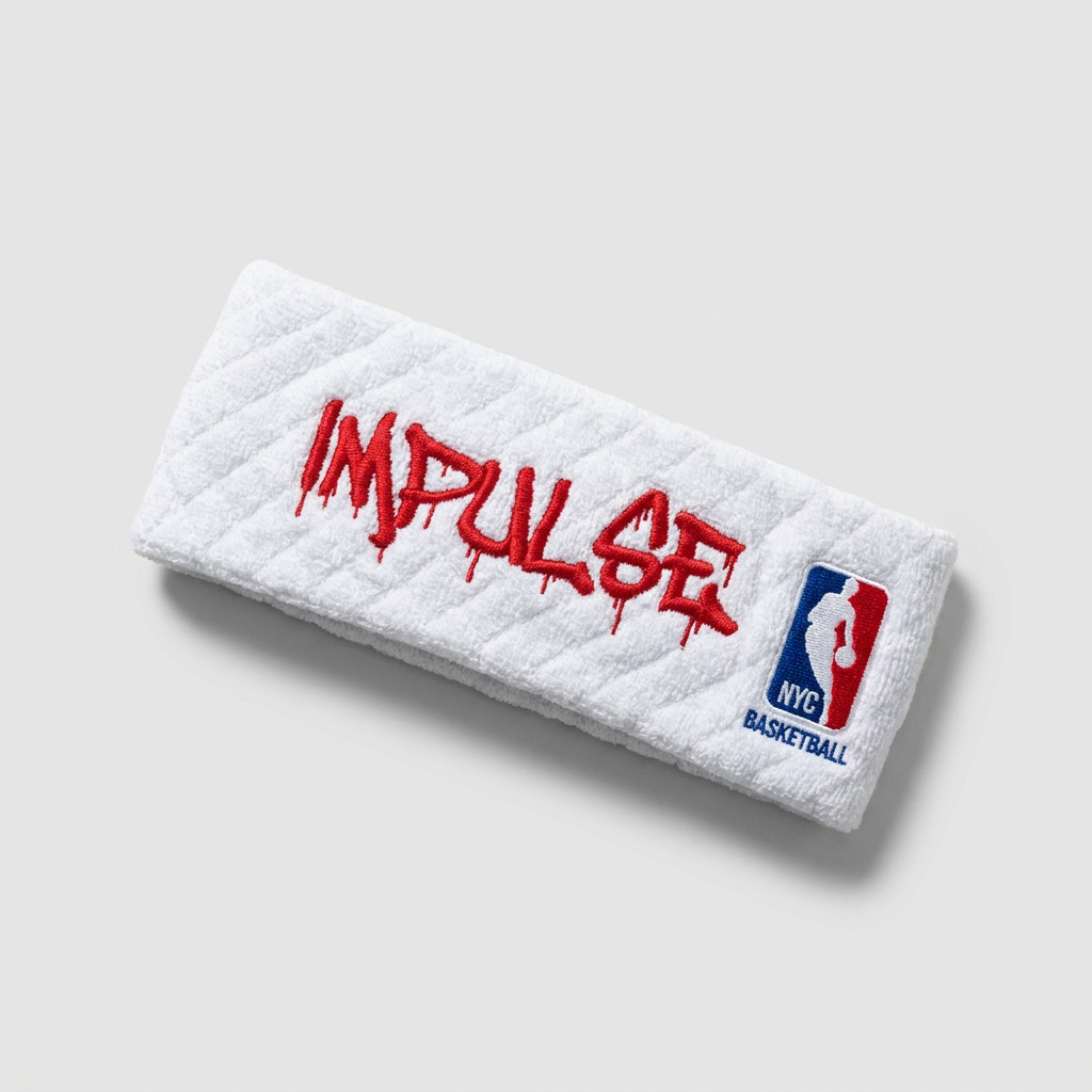 White Impulse Blacktop terry headband